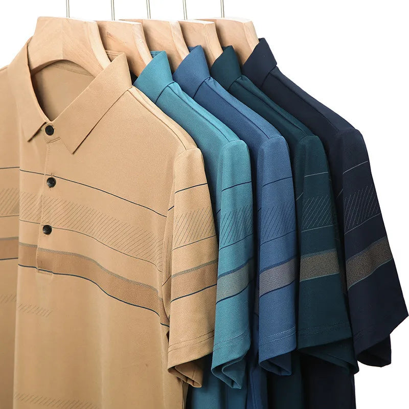 2025 Men's Korean Style Polo Shirt – Striped & Solid