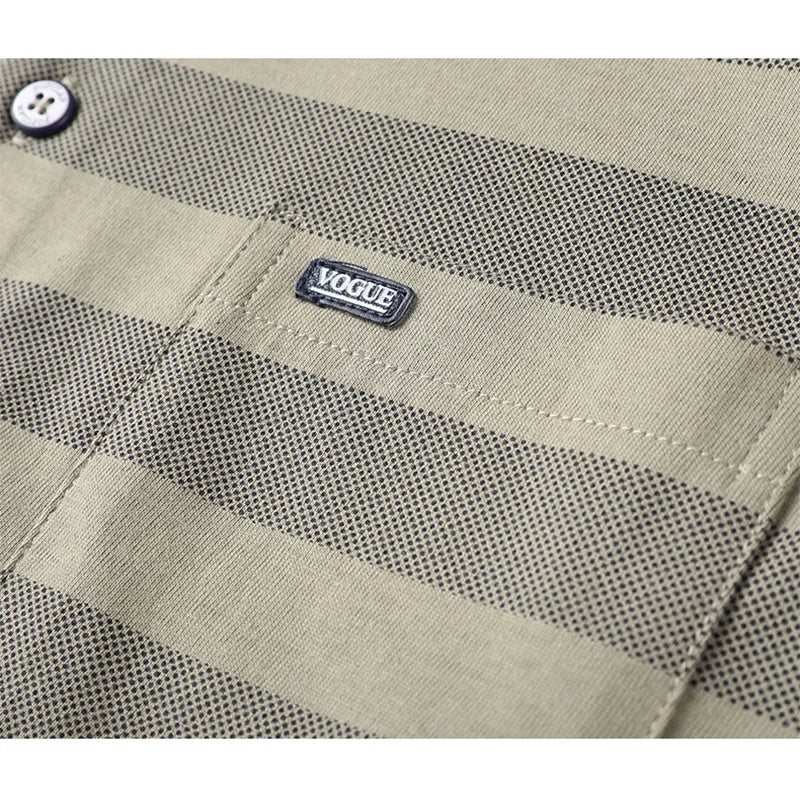2025 Men's Striped Polo Shirt – Streetwear Loose Fit