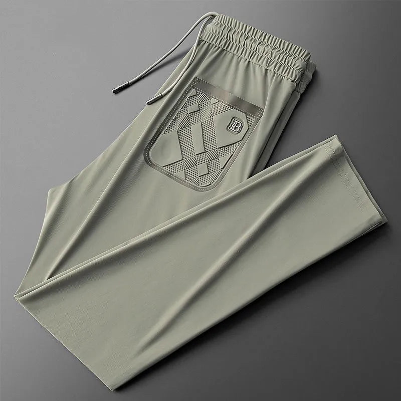 2025 Men's Luxury Letter Print Pants – Ice Silk Comfort