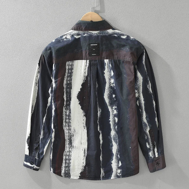 2024 Autumn New Printed Cotton Long Sleeve Shirt for Men - Oversize M-3XL