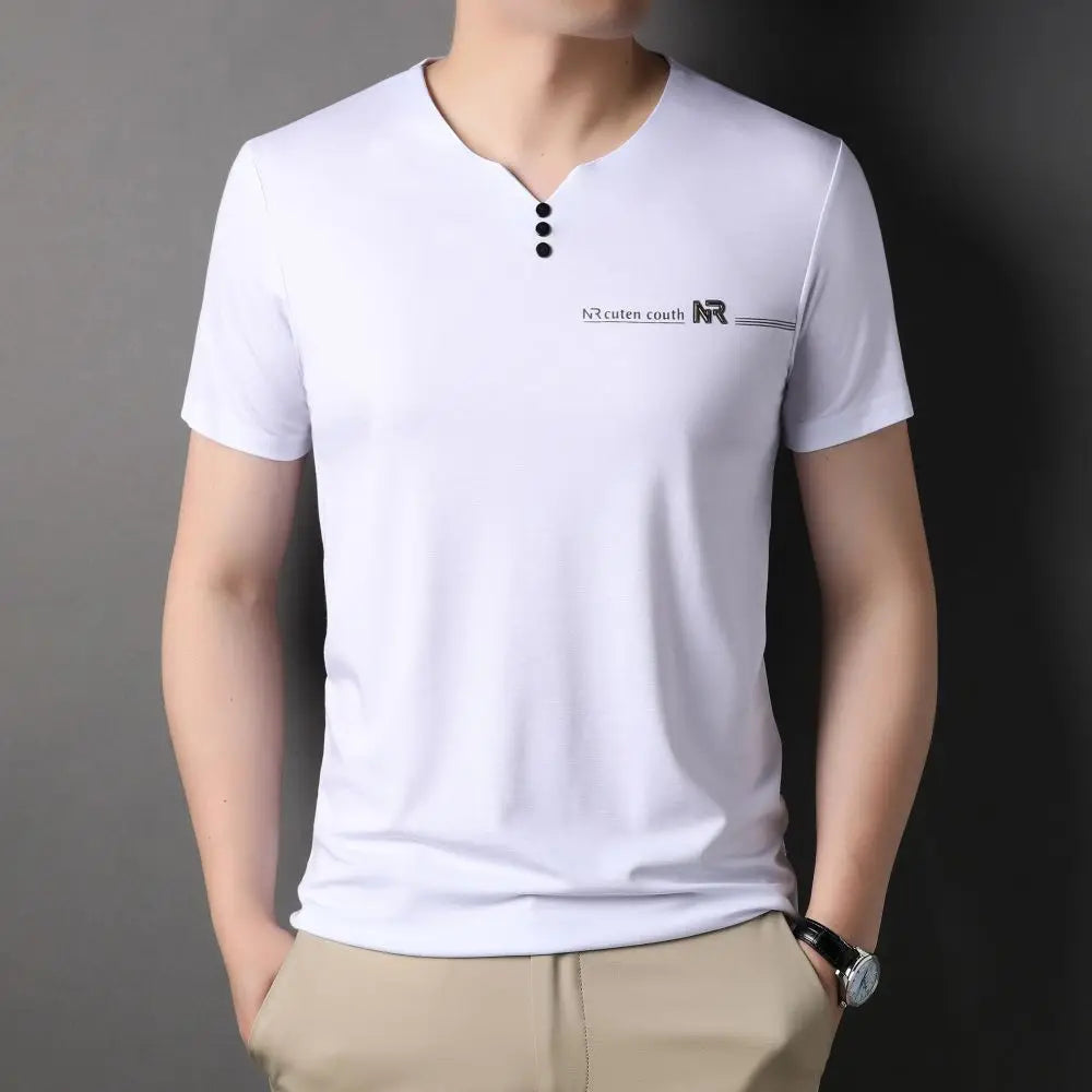 2025 COODRONY Men's Luxury T-Shirt – Breathable Business Casual