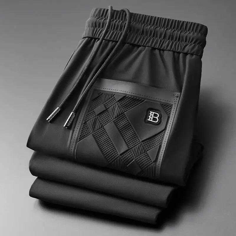 2025 Men's Grey Slim Fit Pants – Light Luxury Summer Style