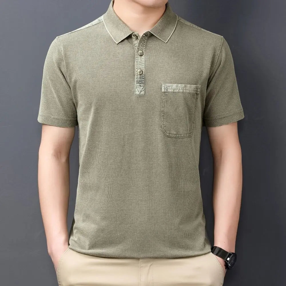 2025 Men's Classic Pocket Polo – Solid Color