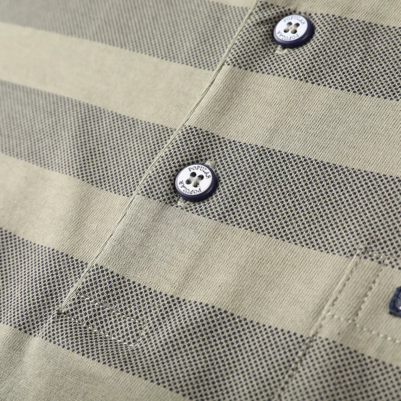 2025 Men's Striped Polo Shirt – Streetwear Loose Fit