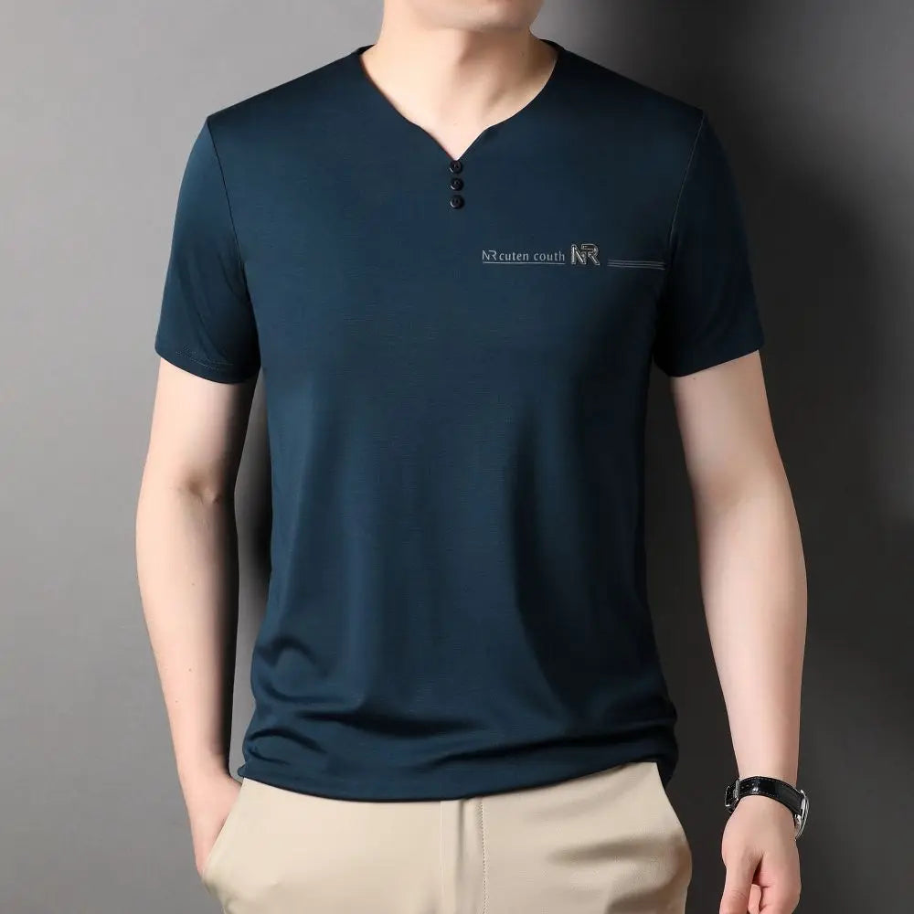 2025 COODRONY Men's Luxury T-Shirt – Breathable Business Casual