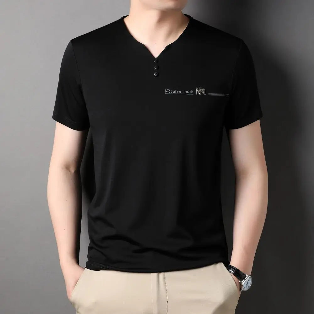 2025 COODRONY Men's Luxury T-Shirt – Breathable Business Casual