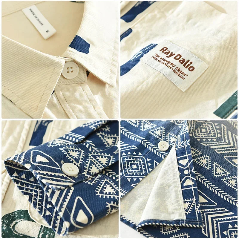 Men's Letter Print Long Sleeve Shirt - 2024 Autumn & Winter Casual Loose Shirt