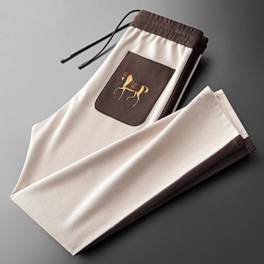 2025 Men's Luxury Modal Patchwork Pants – Ice Silk Comfort