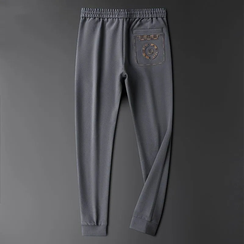 2025 Men's Luxury Embossed Pants – Cool Silk 9-Point Style