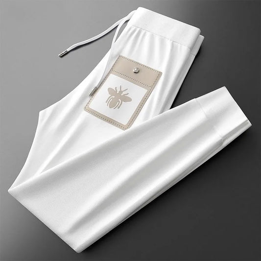 2025 Ice Silk Men's Butterfly Embossed Pants