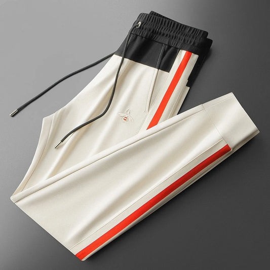 2025 Men's Luxury Bee Embroidered Pants – Ice Silk Summer Style