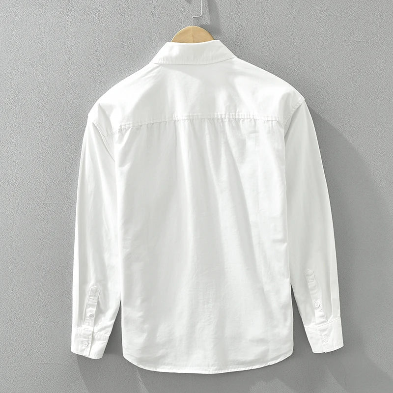 Men's Fashion Patchwork Long Sleeve Shirt - 2024 Spring Loose Button-Down