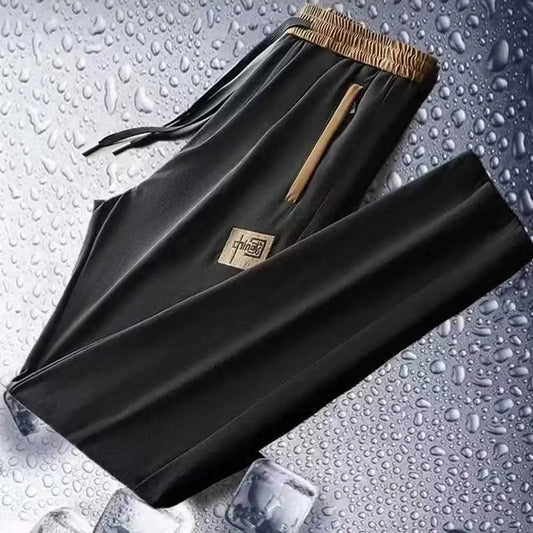 2025 Men's Ice Silk Work Pants – Korean Style, Quick-Dry
